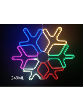 Śnieżynka neonowa 2D, 60cm, multikolor