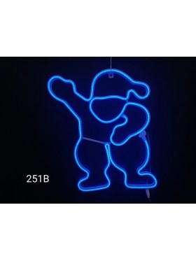 Mikołaj neon 2D, niebieski