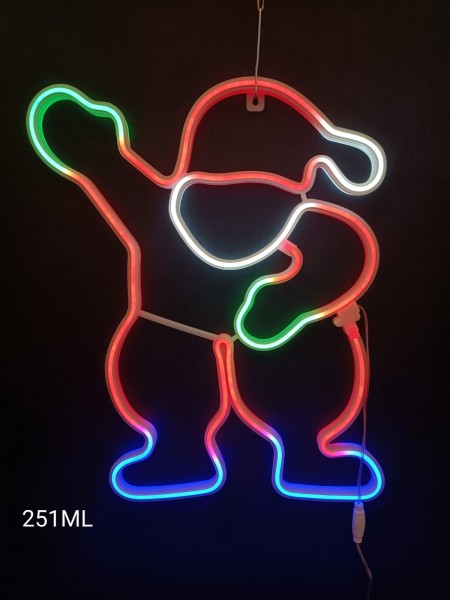 Mikołaj neon 2D, multikolor