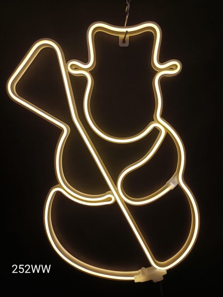 Bałwan neon 2D, ciepła biel