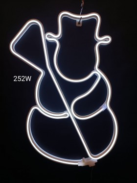 Bałwan neon 2D, zimna biel