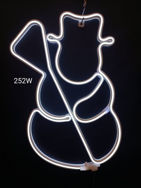 Bałwan neon 2D, zimna biel