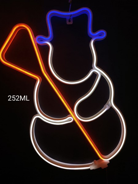 Bałwan neon 2D, multikolor