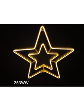 Gwiazdka neon 2D, migająca, ciepła biel