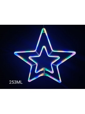 Gwiazdka neon 2D, migająca, multikolor