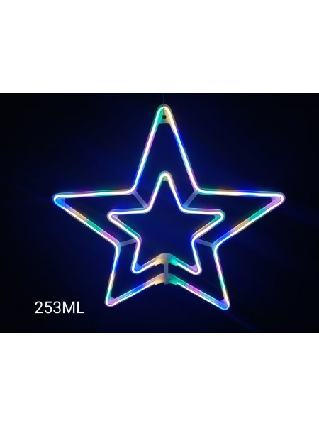 Gwiazdka neon 2D, migająca, multikolor