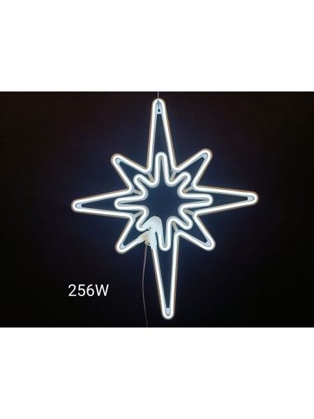 Gwiazdka polarna neon, zimna biel