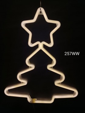 Choinka neon 2D, ciepła biel