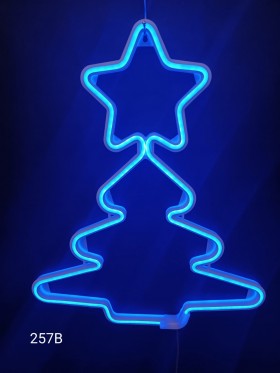 Choinka neon 2D, niebieska