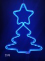 Choinka neon 2D, niebieska