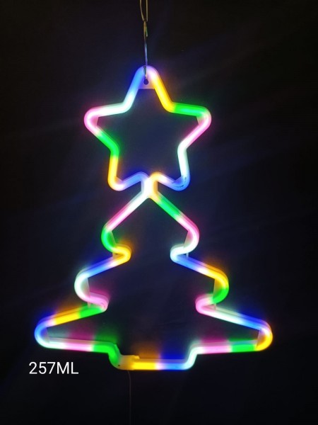 Choinka neon 2D, multikolor