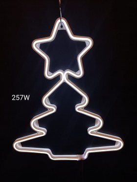 Choinka neon 2D, zimna biel