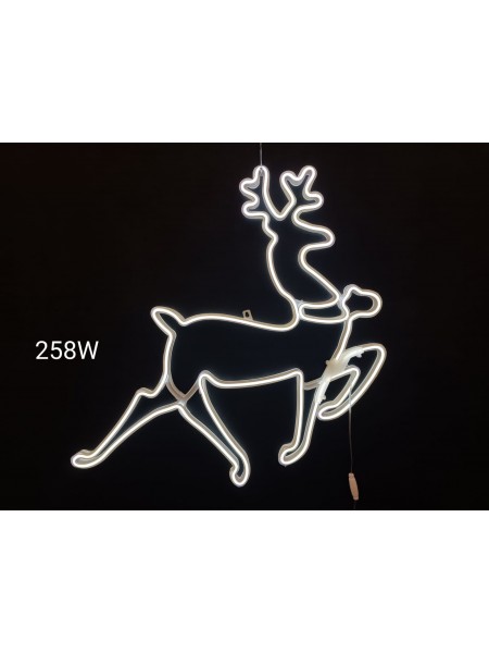Renifer świąteczny 2D, zimna biel