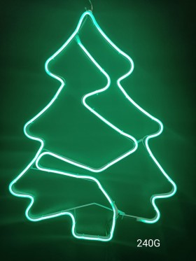 Choinka neon 2D, zielona, h60 cm