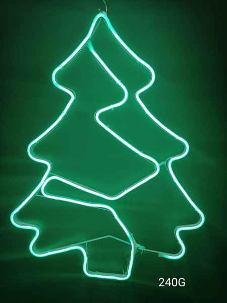 Choinka neon 2D, zielona, h60 cm