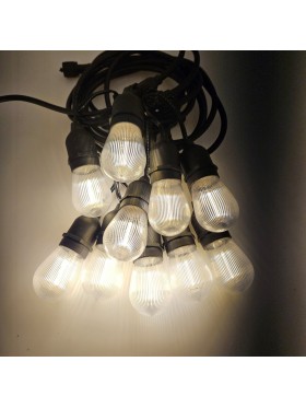 Girlandy ogrodowe 5m, ryflowane, ciepła biel