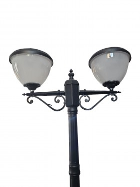 Solarna latarnia ogrodowa, 2.4m, dwa klosze