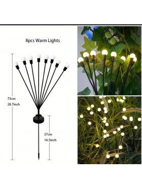 Lampki solarne/ kulki wbijane, 8 kulek w zimnej bieli