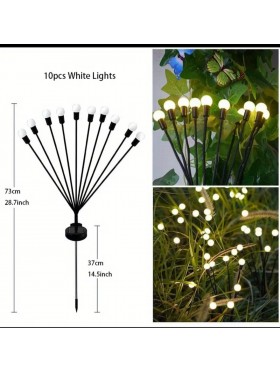 Lampki solarne/ kulki wbijane, 10 kulek w zimnej bieli