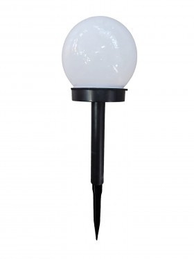 Lampki ogrodowe, wbijane, zimna biel, kula 10cm