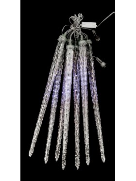 Sople, meteory karbowane, 42 cm zimna biel