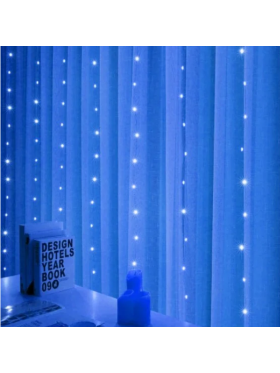 Kurtyna na druciku 3x3m, mikrodioda, niebieski