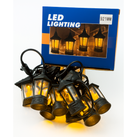 Girlanda LED z imitacją płomienia, 5m, 10 lampionów