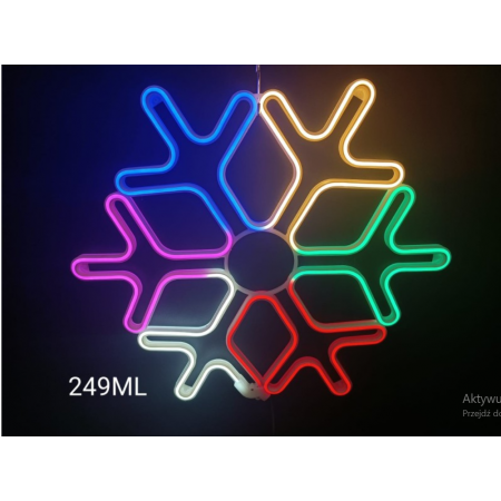 Śnieżynka 2D, 40cm, multikolor