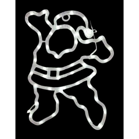 Dekoracja LED mikołaj, zimna biel