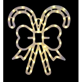 Laski cukrowe Led z kokardą, ciepła biel