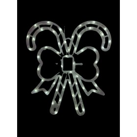 Laski cukrowe Led z kokardą, zimna biel