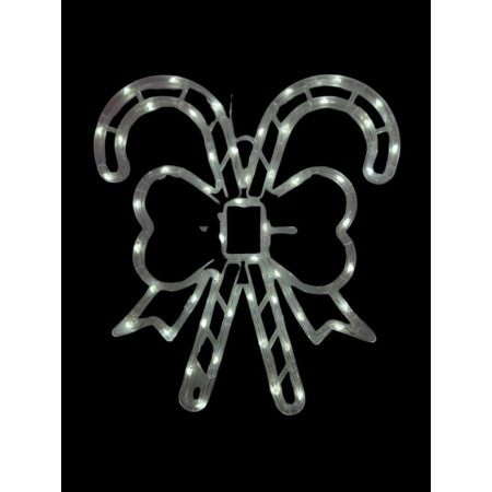 Laski cukrowe Led z kokardą, zimna biel