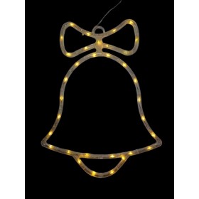 Dzwonek z kokardą, led, ciepła biel