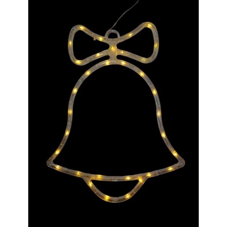 Dzwonek z kokardą, led, ciepła biel