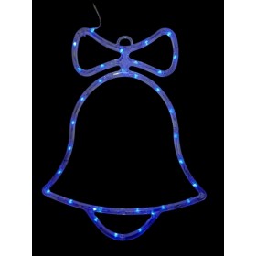 Dzwonek z kokardą, led, niebieski