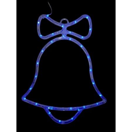 Dzwonek z kokardą, led, niebieski