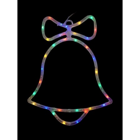 Dzwonek z kokardą, led, multikolor