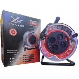 Przedłużacz bębnowy 2905 – 25 m, 4 gniazda + USB, 3x2,5 mm²