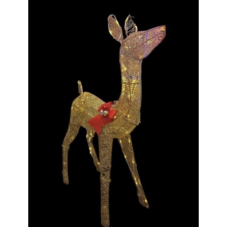 Świąteczny renifer LED – złoty, z ciepłym światłem