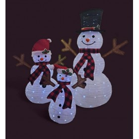 Zestaw 3 świecących bałwanków LED