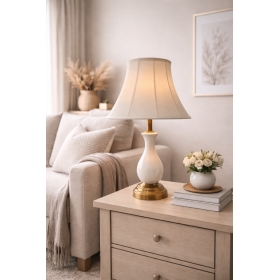 Lampa stołowa 53 cm – klasyczna elegancja w jasnym wydaniu