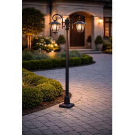 Lampa ogrodowa stojąca 2-ramienna, 115cm