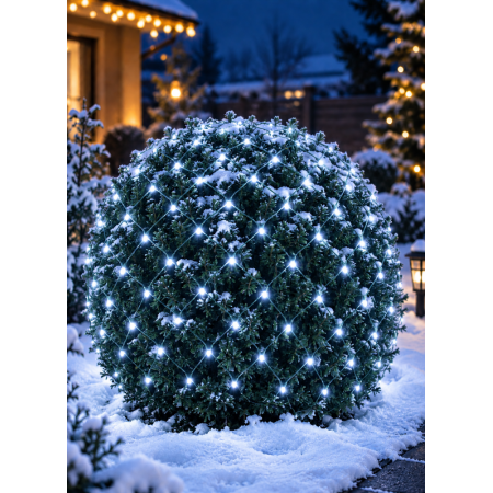 Siatka 188 LED 2,2 × 1,5 m – zimna biel, 230V