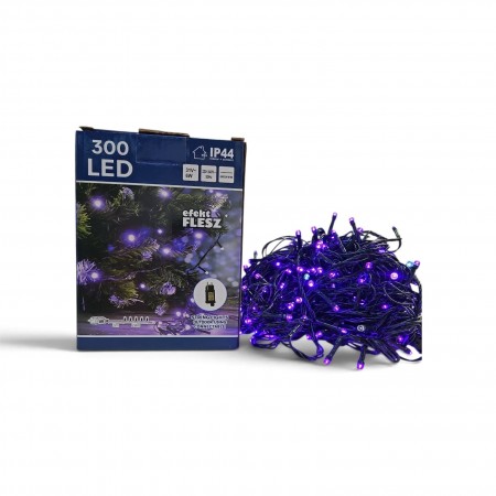 Lampki choinkowe 300LED 31V, filetowe z efektem flash