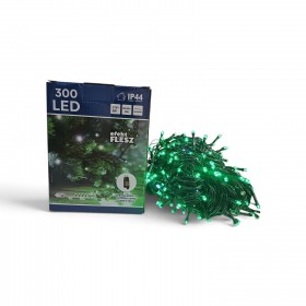 Lampki choinkowe 300LED 31V, zielone z efektem flash