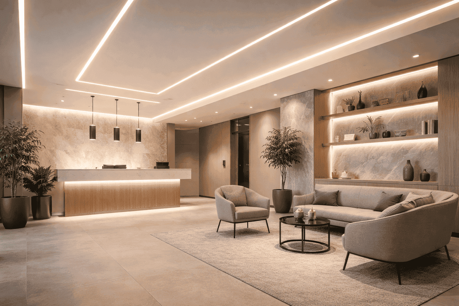 Taśmy LED w budynkach komercyjnych